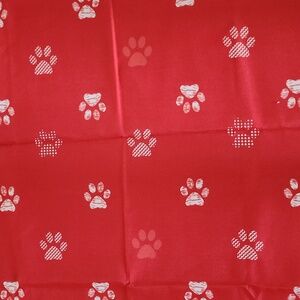 Playful Red and White Paw Print Pattern